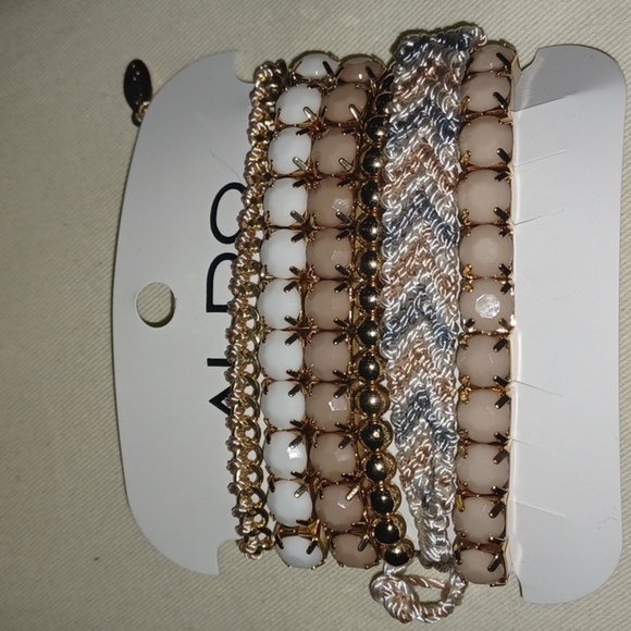 Aldo bracelets, set of 6, tan tones - Picture 1 of 4